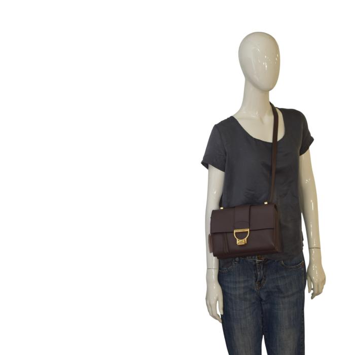 COCCINELLE Leather Crossbody Bag – Taupe Brown – Gold Hardware – Italian Leather