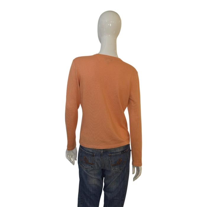 CELINE Paris Twin Set Cardigan & Short Sleeve Top 50% Cashmere, 50% Silk Size 40