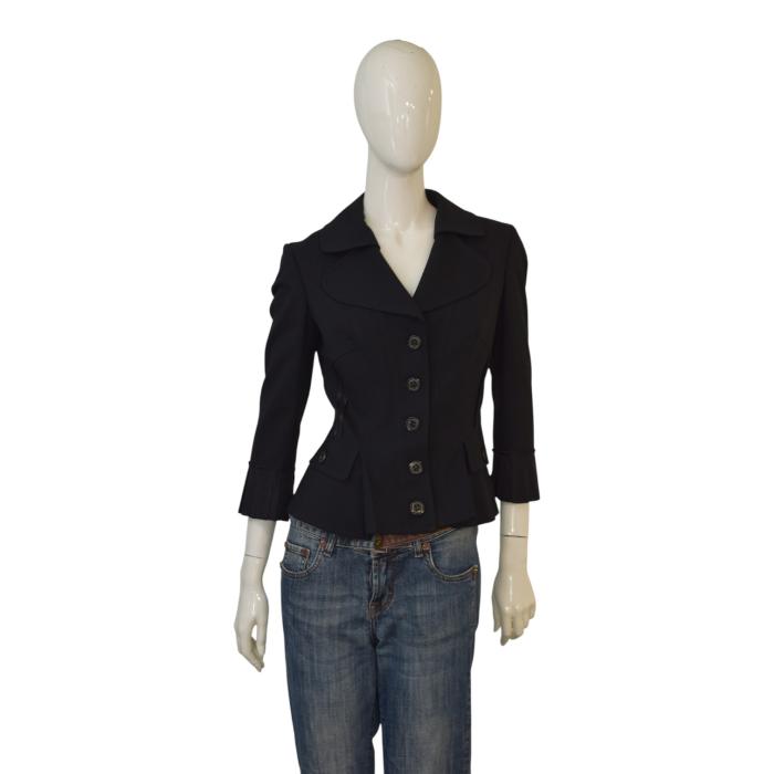 Dolce & Gabbana D&G Black Fitted Blazer Button Front Jacket IT 42 / EU 38 /UK 10