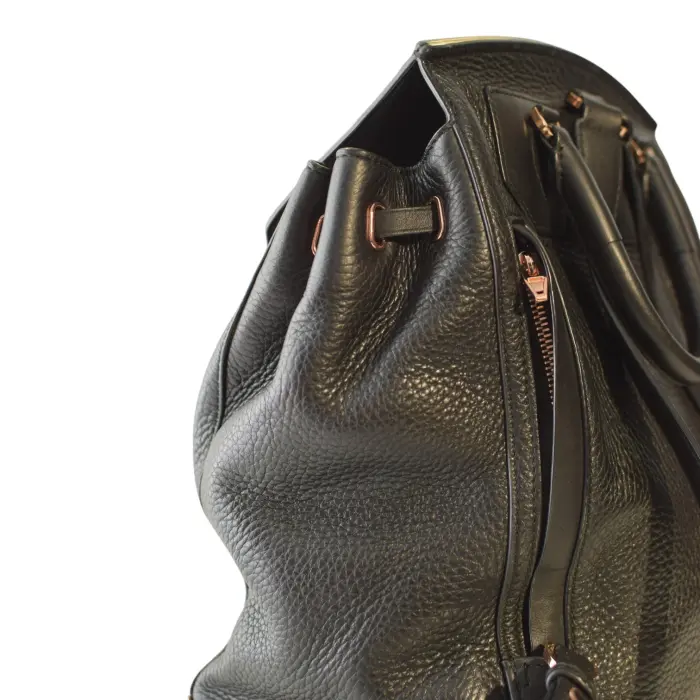 Alexander Wang Prisma Skeletal Black Pebbled Leather Backpack Rose Gold Hardware - Swap Shop Alexander Wang Prisma Skeletal Black Pebbled Leather Backpack Rose Gold Hardware - Swap Shop