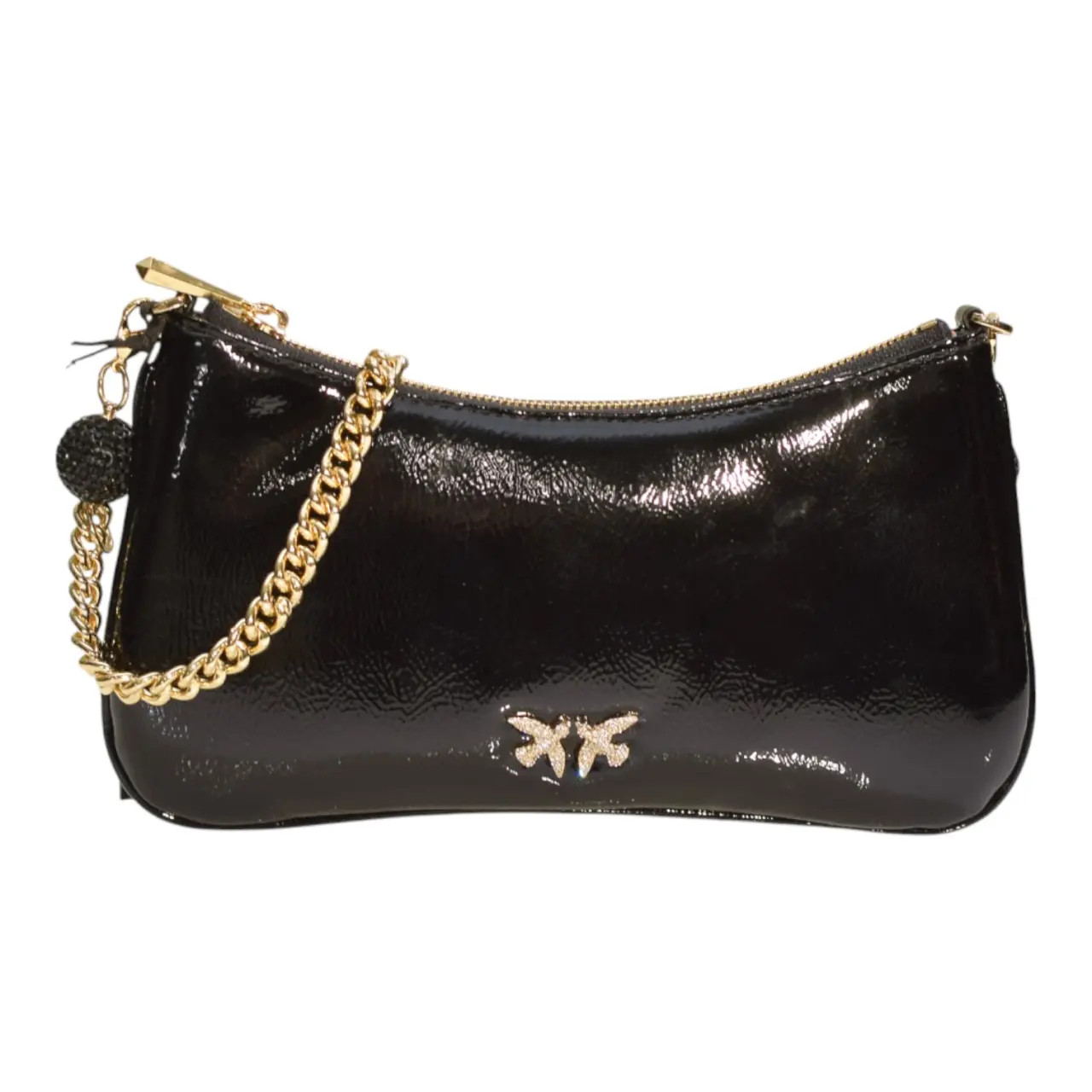 Black Fabric Pinko Shoulder Bag