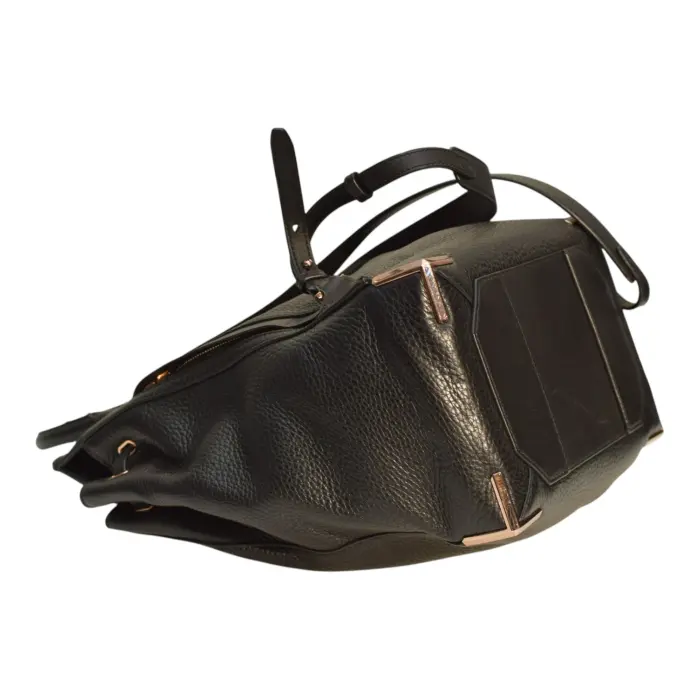 Alexander Wang Prisma Skeletal Black Pebbled Leather Backpack Rose Gold Hardware - Swap Shop Alexander Wang Prisma Skeletal Black Pebbled Leather Backpack Rose Gold Hardware - Swap Shop