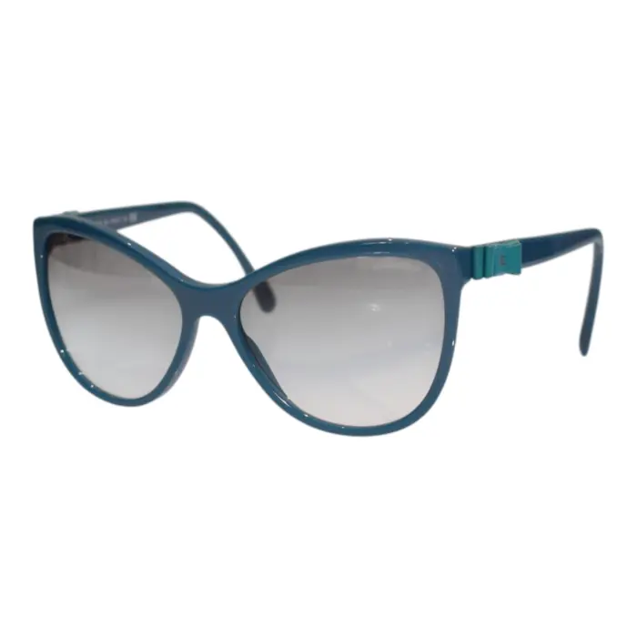Chanel 5281-Q Cat Eye Sunglasses Blue Frame Grey Gradient Lenses