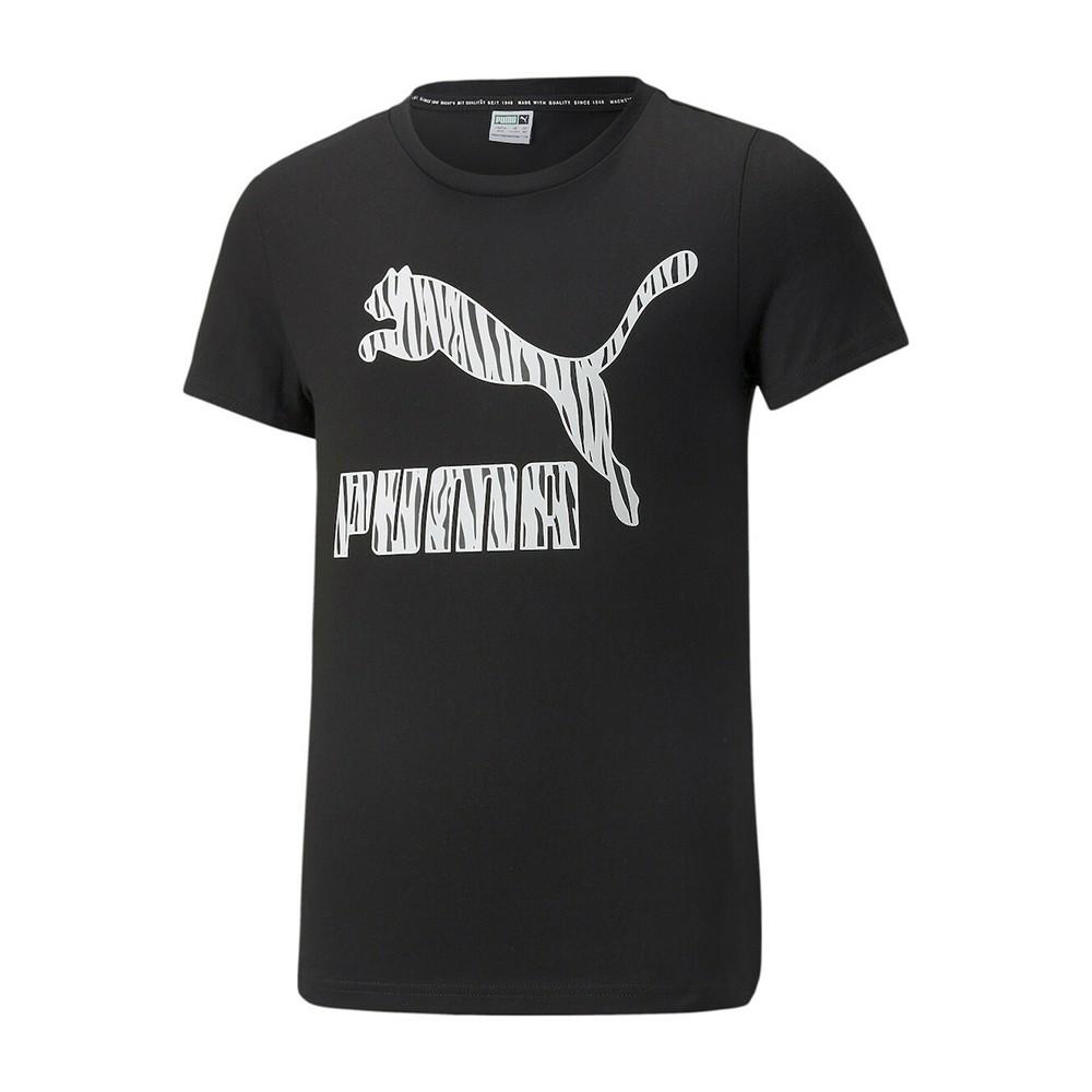 Puma Summer Roar Logo Youth Tee Μαύρο - 533387-01