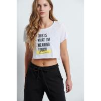 Bodytalk Γυναικεία Bdtk cropped μπλούζα Λευκό - 1221-901220-00200