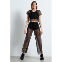 Bodytalk Γυναικείο Bdtk παντελόνι με δίχτυ Μαύρο - 1221-904000-00100