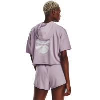 Under Armour Womens Project Rock Rival Terry Short Sleeve Hoodie Γυναικεία φούτερ με κουκούλα κοντομάνικη - 1376296-554