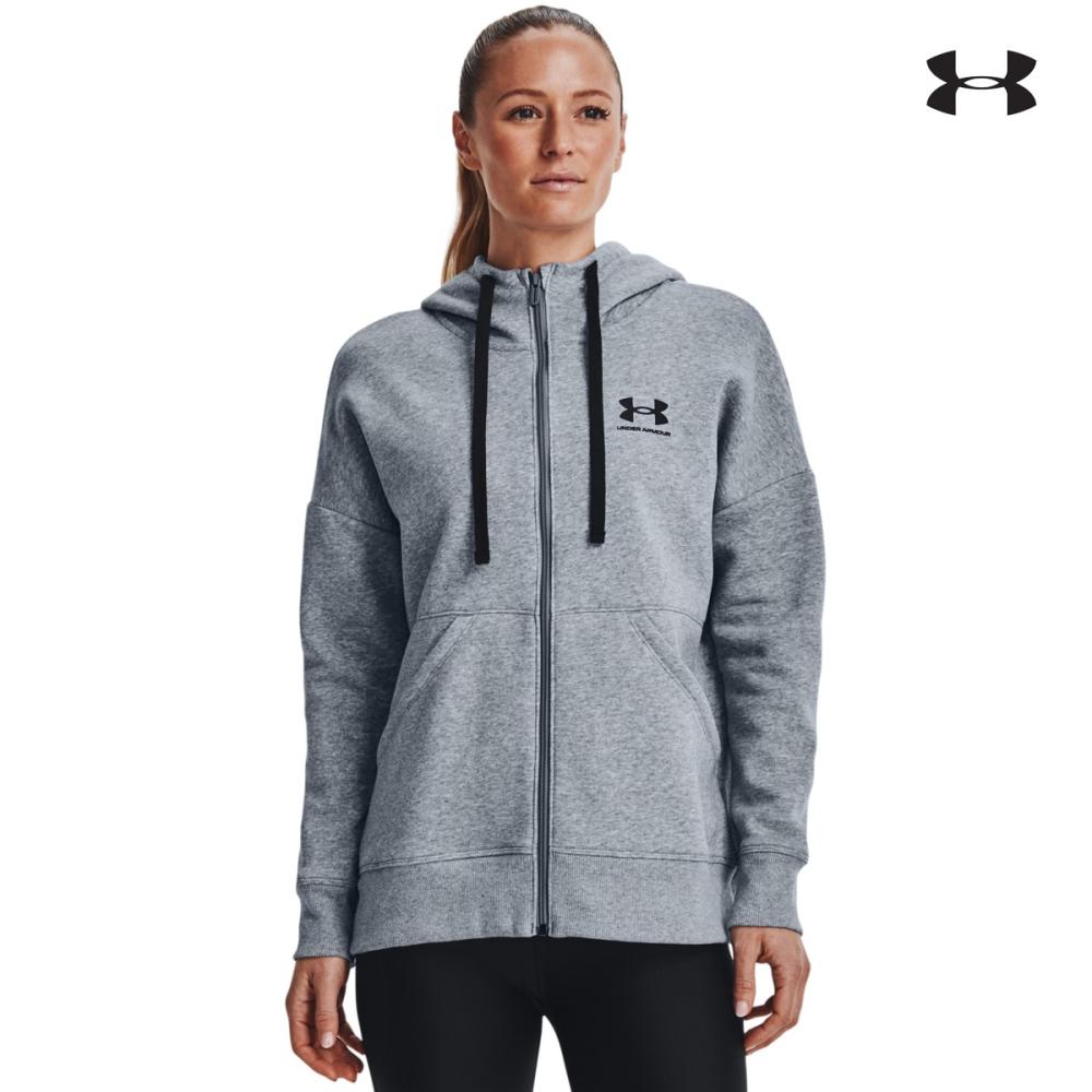 Under Armour Rival Fleece Fz Hoodie Γκρι Γυναικεία Ζακέτα με κουκούλα - 1356400-036