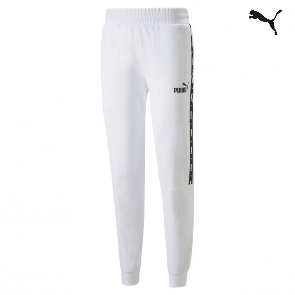 Puma ESS+ Tape Sweatpants FL Ανδρική φόρμα λευκή - 849042-02