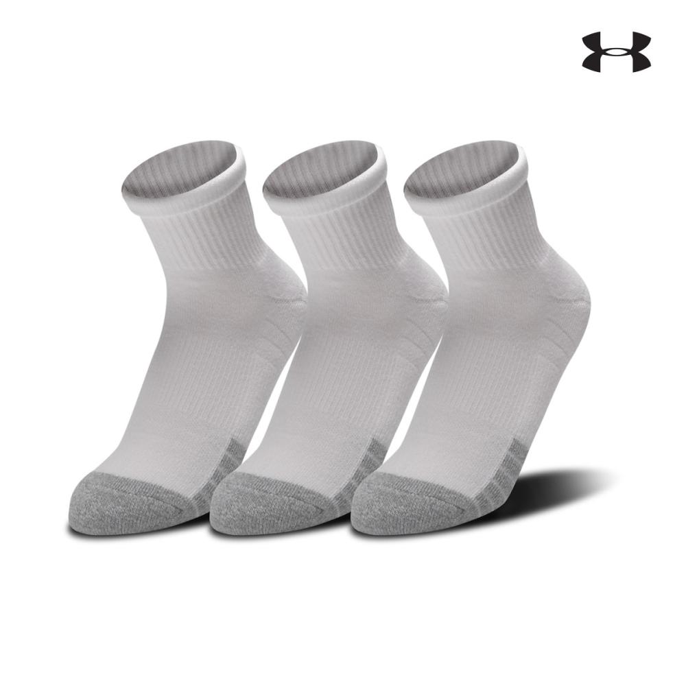 Under Armour Heatgear Quarter Αθλητικές Κάλτσες Λευκές 3 Ζεύγη - 1353262-100