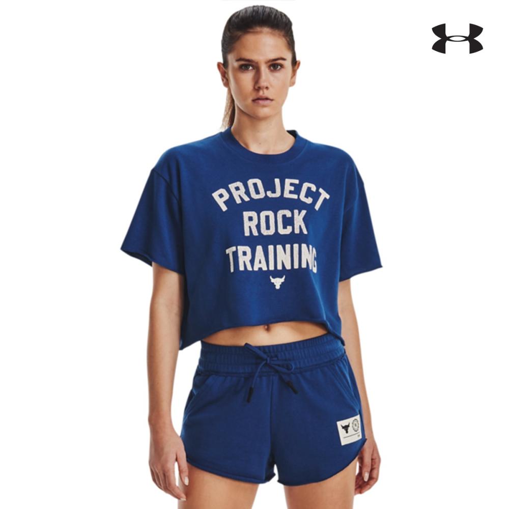 Under Armour Γυναικείο T-shirt Womens Project Rock Rival Terry Short Sleeve - 1377447-471
