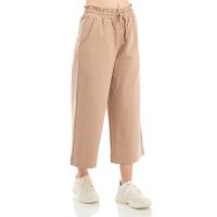 WOMEN CO/EL TERRY CROPPED WIDE LEG PANT