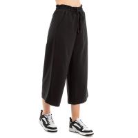 WOMEN CO/EL TERRY CROPPED WIDE LEG PANT