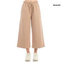 WOMEN CO/EL TERRY CROPPED WIDE LEG PANT