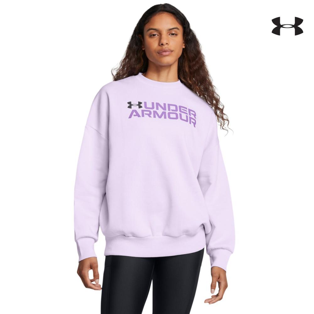 1386513 Rival Fleece WordmarkOS Crew ΜΠΛΟΥΖΑ ΜΑΚΡΥΜΑΝΙΚΗ UNDER ARMOUR