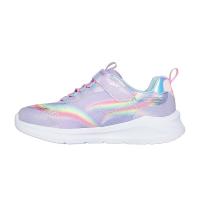 Lighted Unicorn Bungee & Gore Sneaker W/ Rainbow Glitter Print Upper