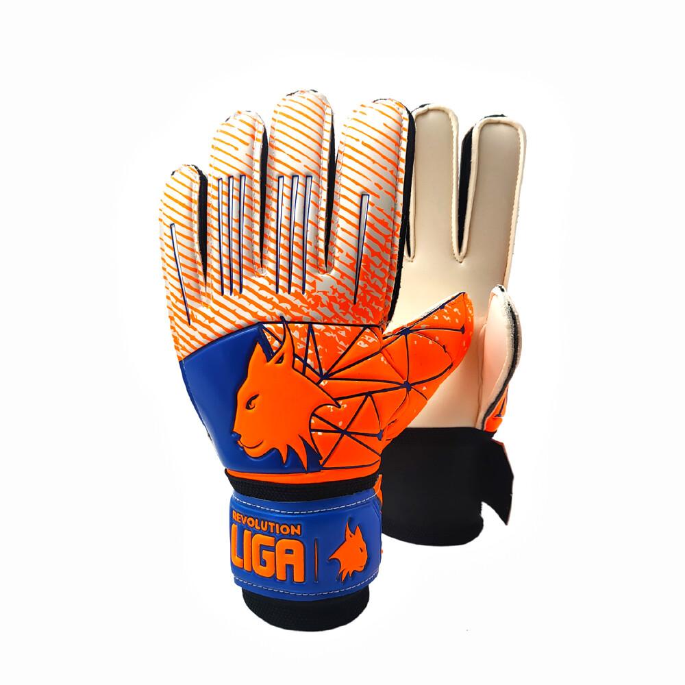 GK GLOVES REVOLUTION LIGASPORT (5,DARK BLUE/ORANGE)