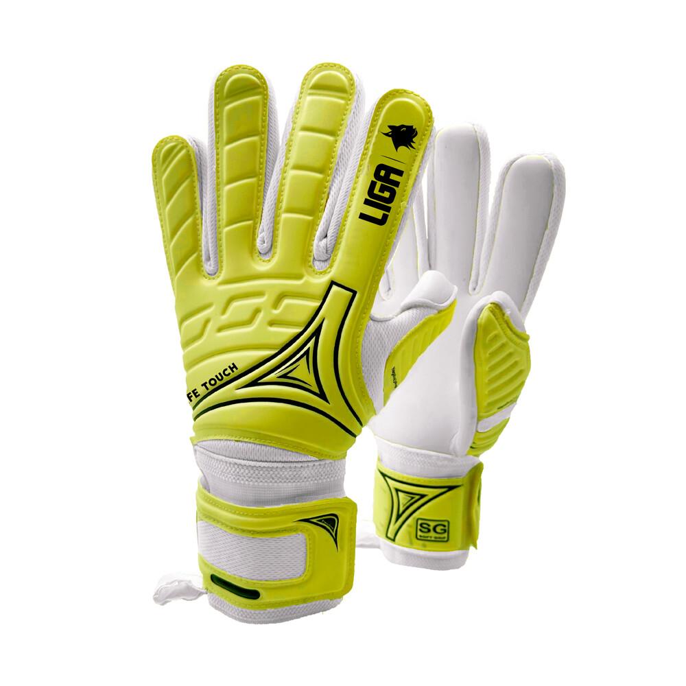 GK GLOVES SAFE TOUCH LIGASPORT (11, NEON YELLOW/BLACK)