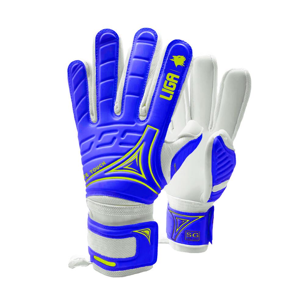 GK GLOVES SAFE TOUCH LIGASPORT (11, DARK BLUE?NEON YELLOW)