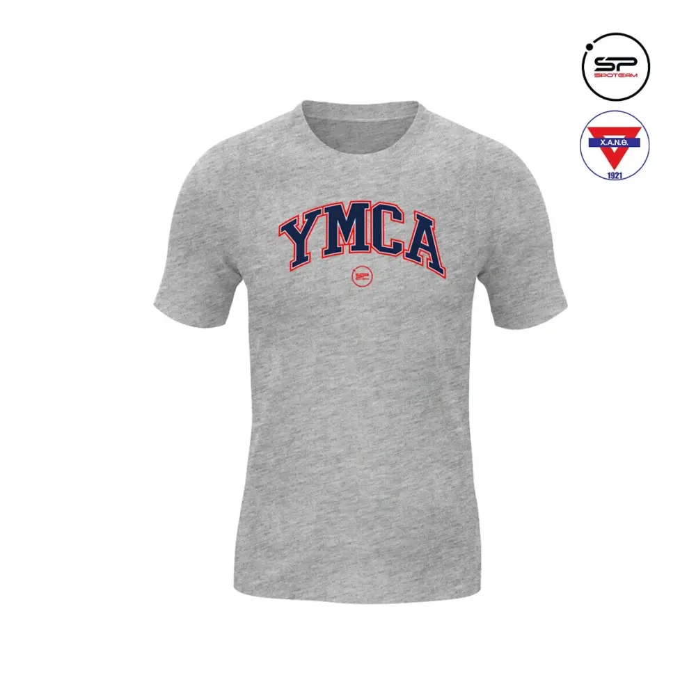 YMCA Classic Grey T-Shirt Ενηλίκων
