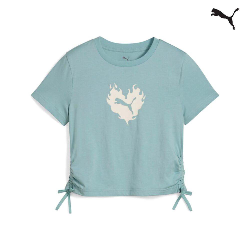 685108 FLAMING LOVE Knotted Tee G ΜΠΛΟΥΖΑΚΙ ΚΟΝΤΟΜΑΝΙΚΟ PUMA