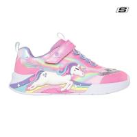 Lighted Unicorn Bungee & Gore   Sneaker W/ Rainbow Glitter Print Upper