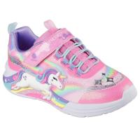 Lighted Unicorn Bungee & Gore   Sneaker W/ Rainbow Glitter Print Upper