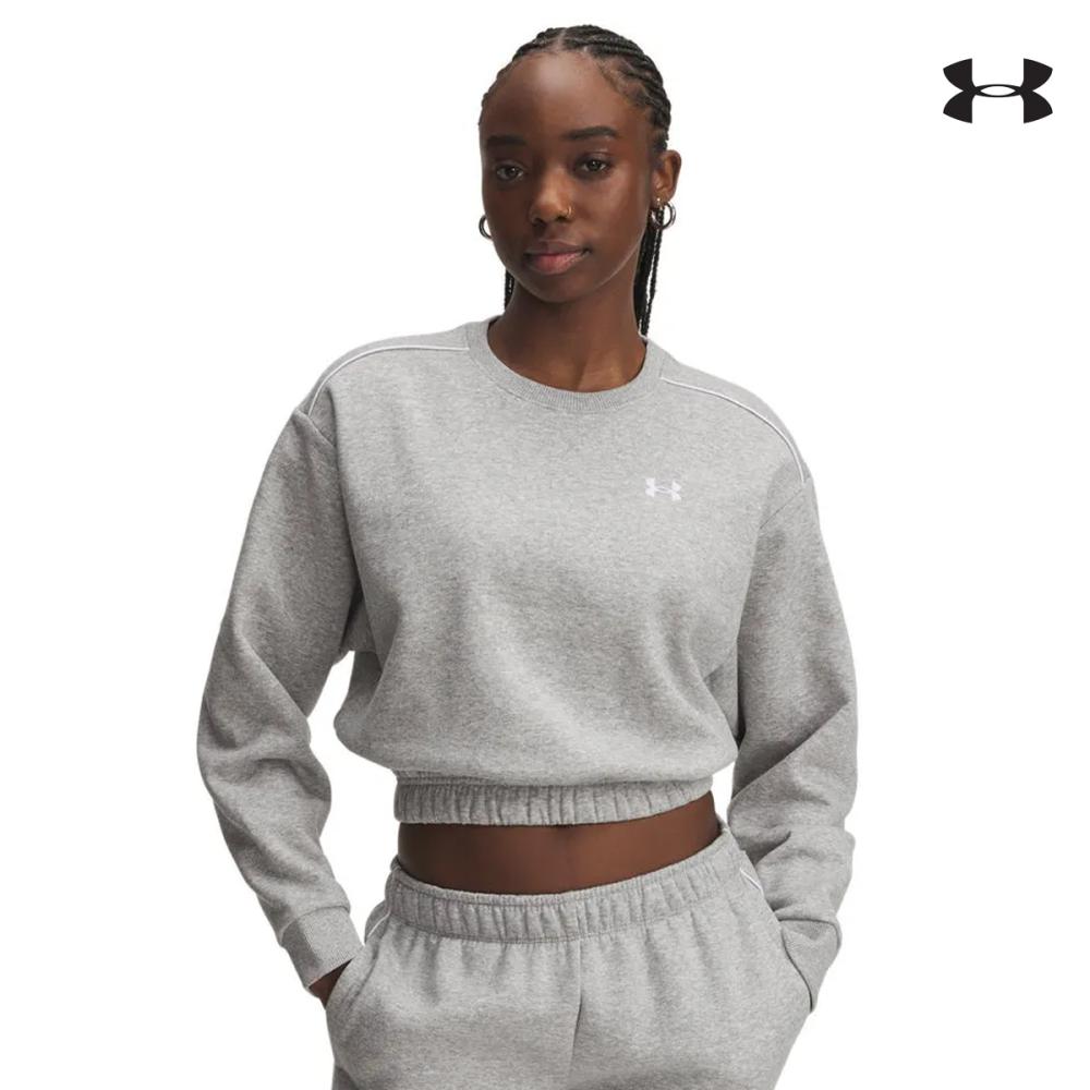 6007035 UA Rival Fleece Piped Crew ΜΠΛΟΥΖΑ ΜΑΚΡΥΜΑΝΙΚΗ UNDER ARMOUR