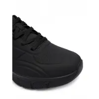Debossed   Lace Up Pu Sneaker