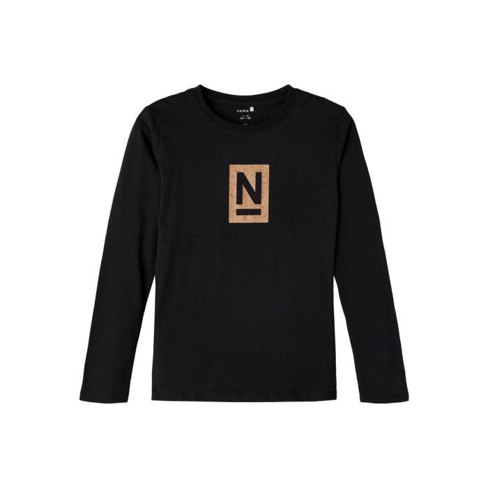 Μπλούζα αγόρι name it-13191803-BLACK-organic cotton