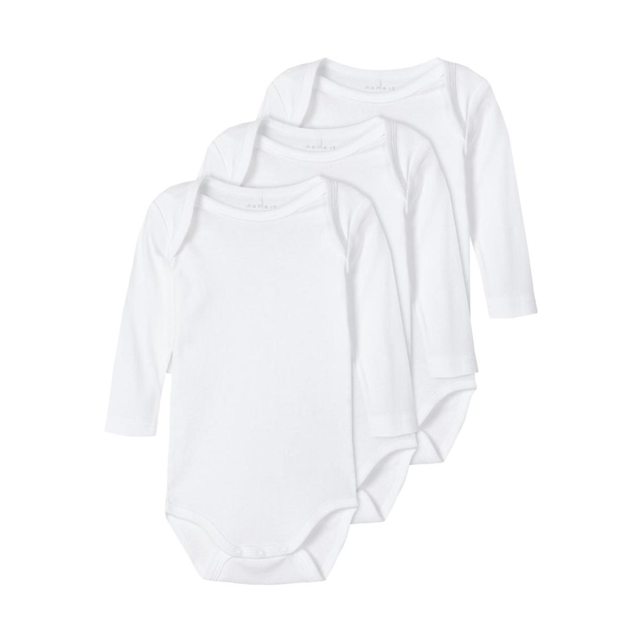 Name it Σετ 3 τεμ. φορμάκια μπεμπέ unisex Name it-13209203-Bright White-organic cotton