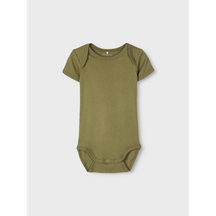 Σετ 3 τεμ. φορμάκια μπεμπέ unisex Name it -13189125-Loden Green- organic cotton