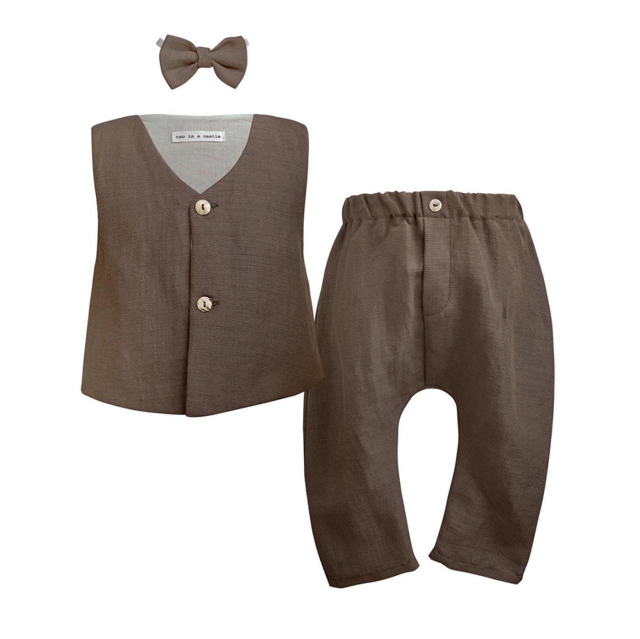 TWO IN A CASTLE Σετ μπεμπέ αγόρι two in a castle-T4391-Brown