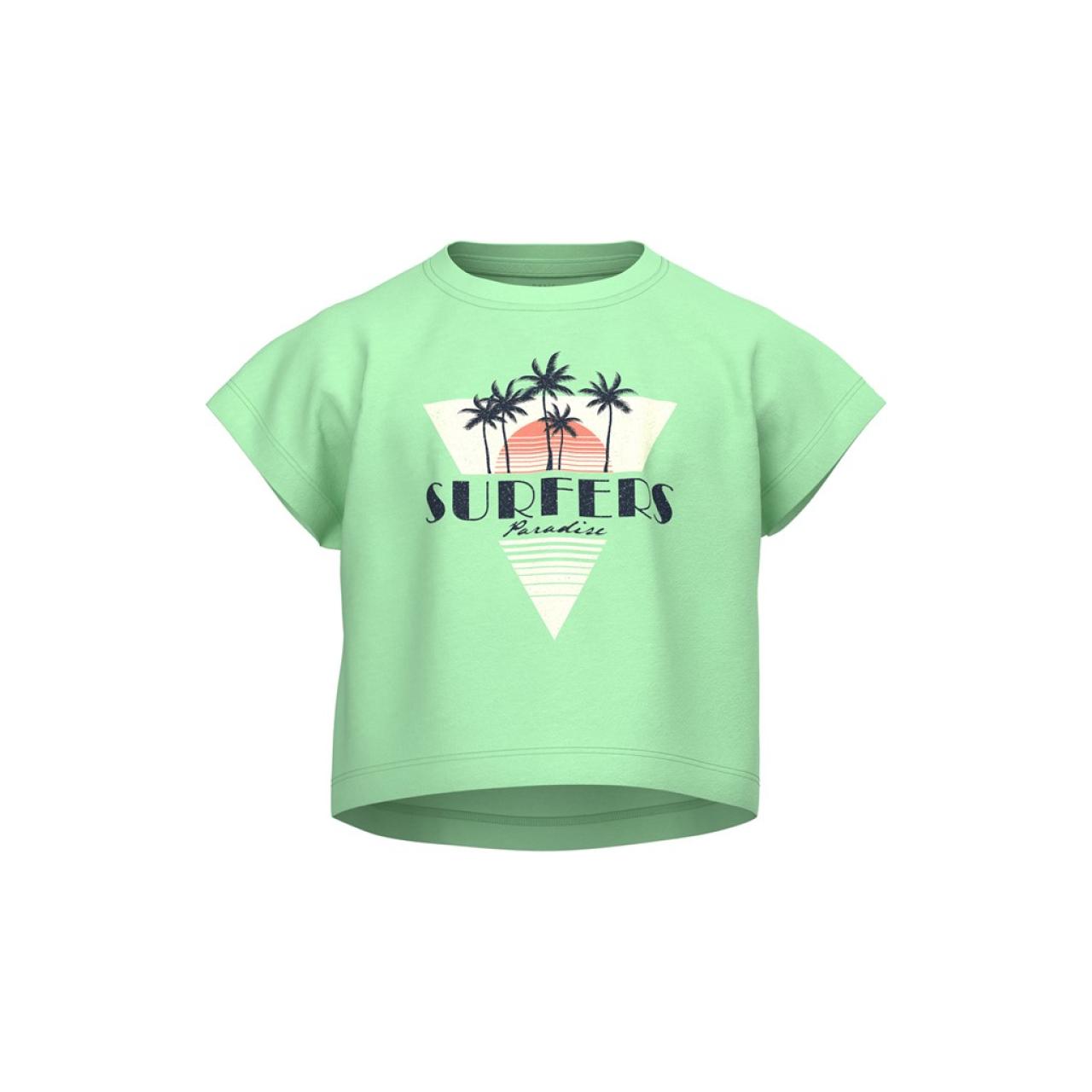 Μπλούζα μακό crop κορίτσι name it-13215793-Green Ash