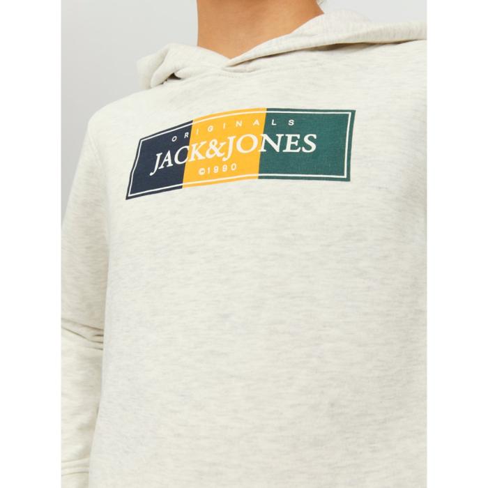 Μπλούζα φούτερ αγόρι JACK & JONES-12230398-White Melange