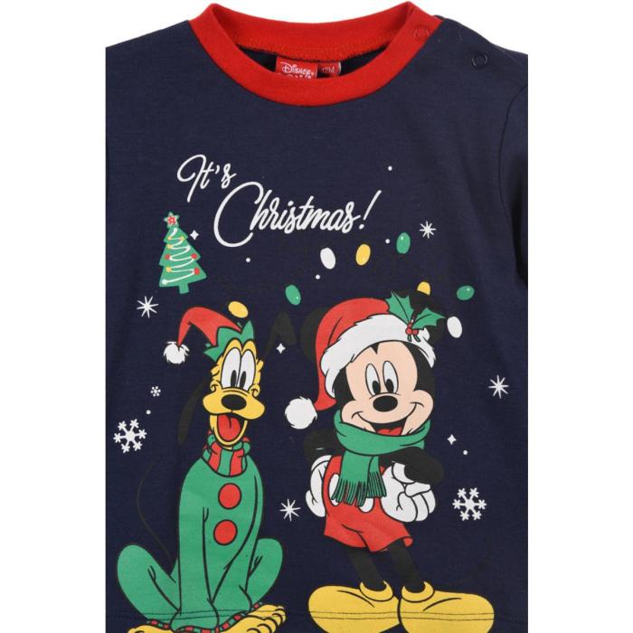 Πιτζάμα μπεμπέ μακό αγόρι Christmas Mickey Mouse-HW0361-NAVY