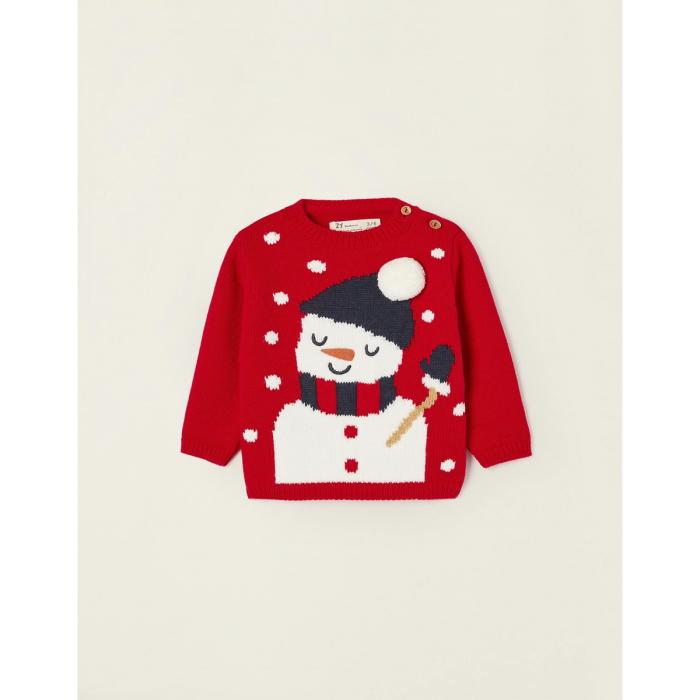 Μπλούζα μπεμπέ πλεκτή αγόρι Christmas ZIPPY-31047510040-Red