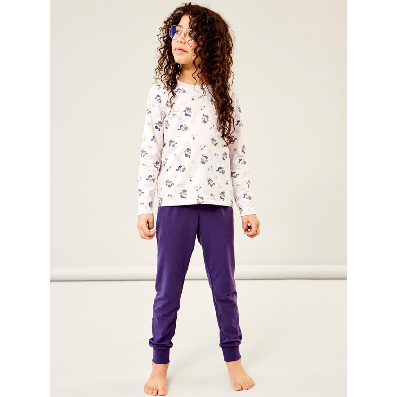Πιτζάμα μακό κορίτσι name it-13206986-Gray Lilac-organic cotton φωτογραφία