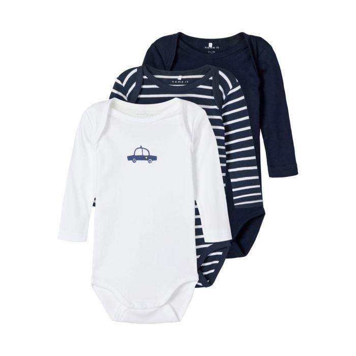 Σετ 3 τεμ. φορμάκι μπεμπέ αγόρι Name it -13183436-DS organic cotton