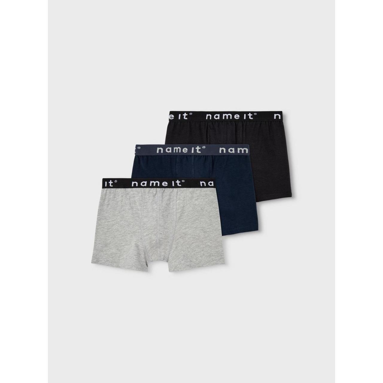 Εσώρουχα μπόξερ 3 pack αγόρι name it-13208836-Black-Grey