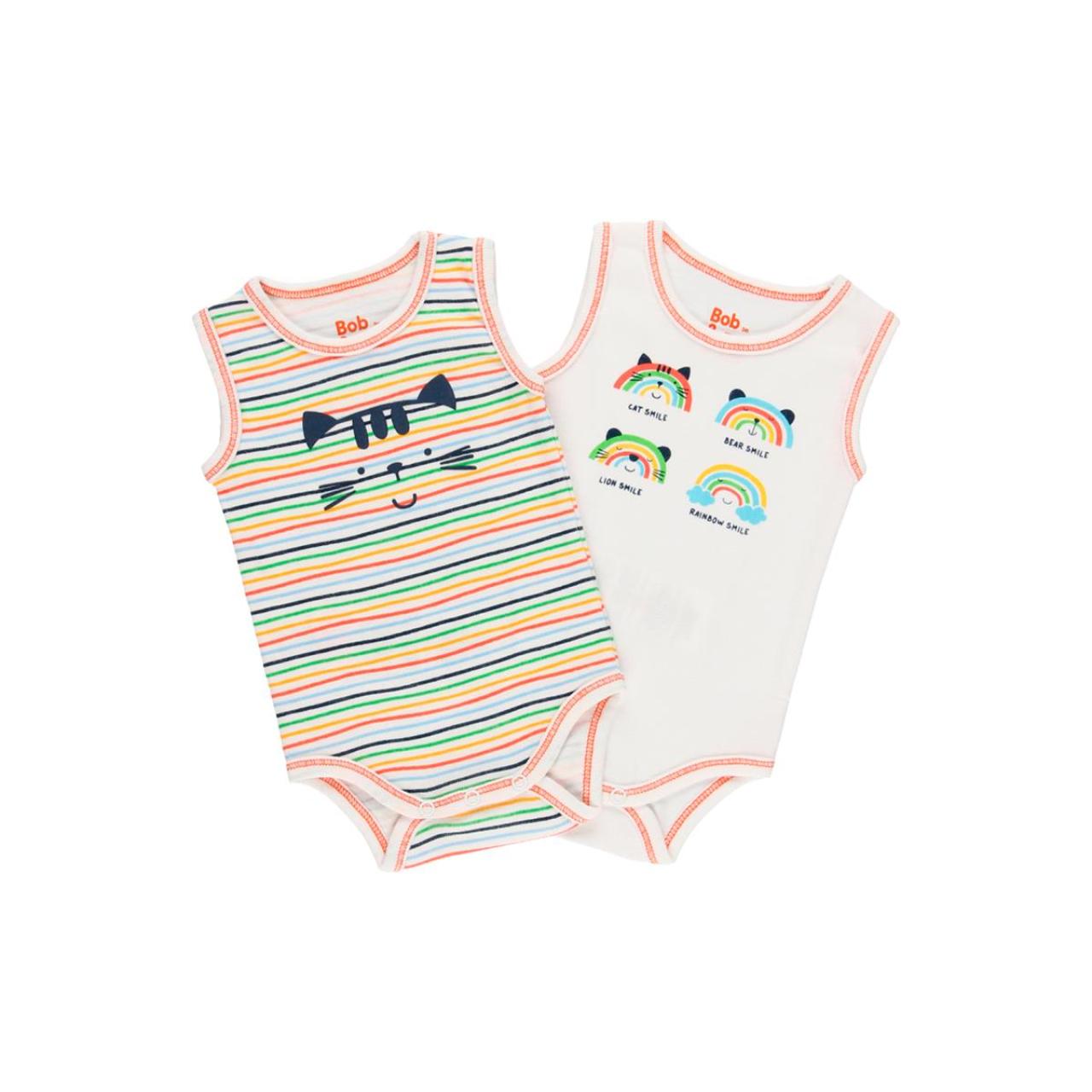 Σετ 2 τεμ. φορμάκια μπεμπέ αγόρι Bob & Oli-21B208-1100-White-organic cotton