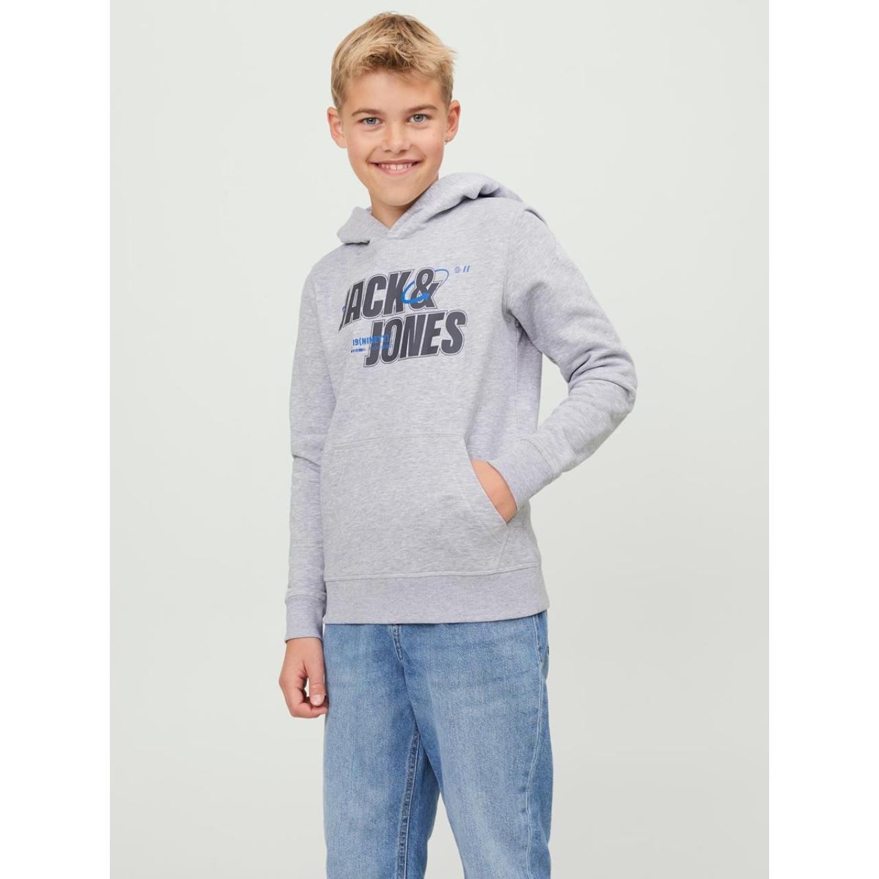 Μπλούζα φούτερ αγόρι Jack & Jones-12247700-Light Grey Melange φωτογραφία