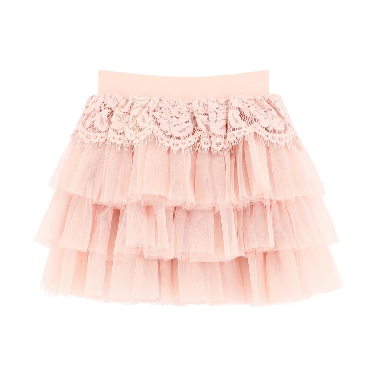 Φούστα tutu μπεμπέ κορίτσι Angel's Face-Kamma Lace Trim Baby Skirt-Blush φωτογραφία