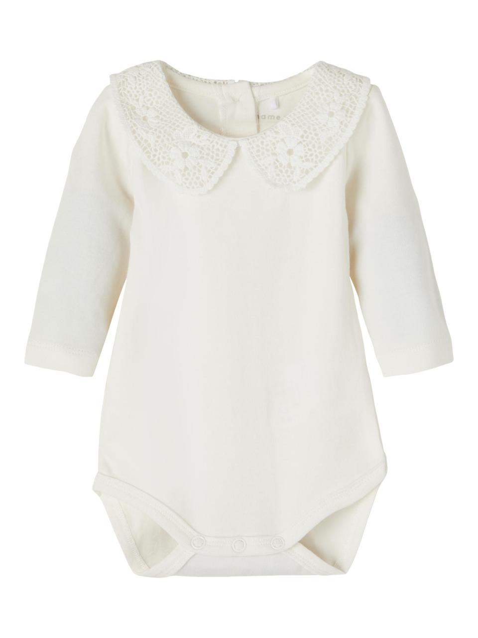 Φορμάκι με δαντέλα κορίτσι name it-13201240-White Alyssum-organic cotton