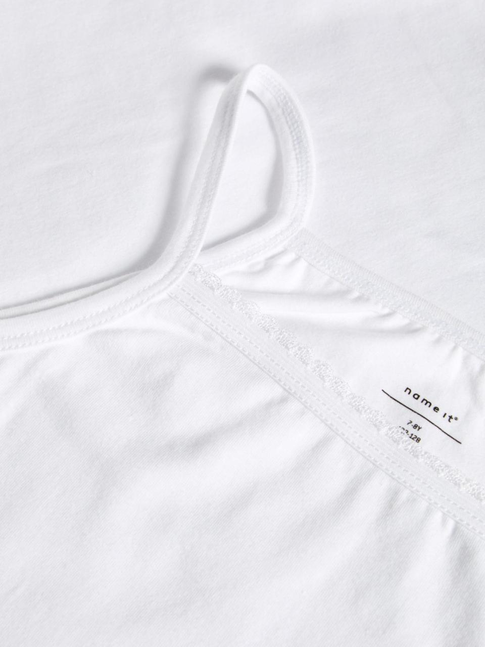Σετ 2 τεμ. φανελάκι κορίτσι Name it -13163590-white organic cotton