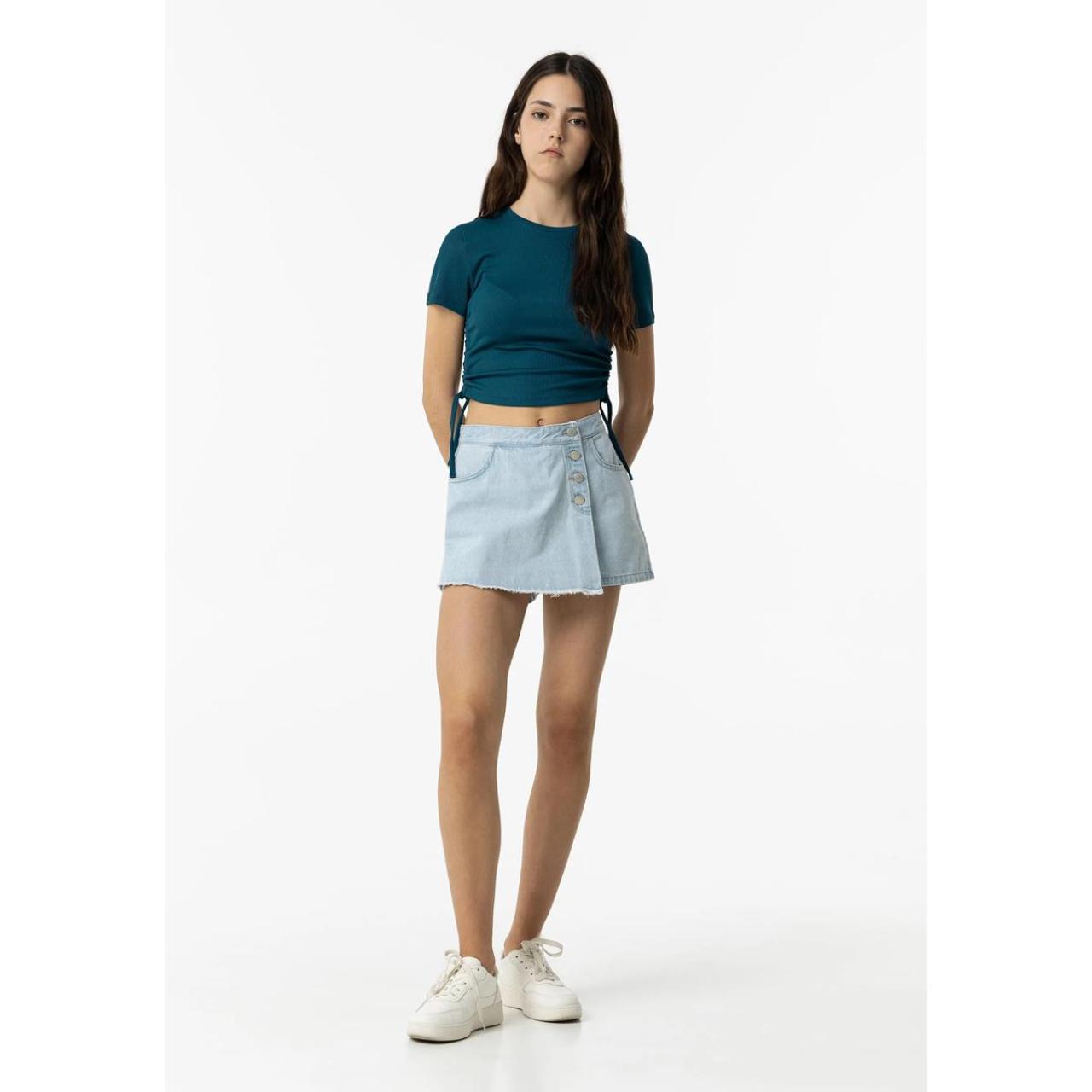 Σορτς skort τζιν κορίτσι Tiffosi-10054629-C10-Light Blue Denim φωτογραφία