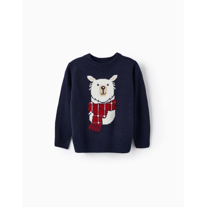 Μπλούζα πλεκτή αγόρι Christmas ZIPPY-31056150006-BLUE