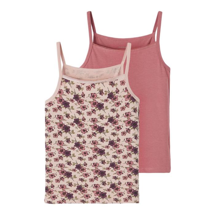 Σετ 2 τεμ. φανελάκι κορίτσι Name it -13193168-Deco Rose-Organic Cotton