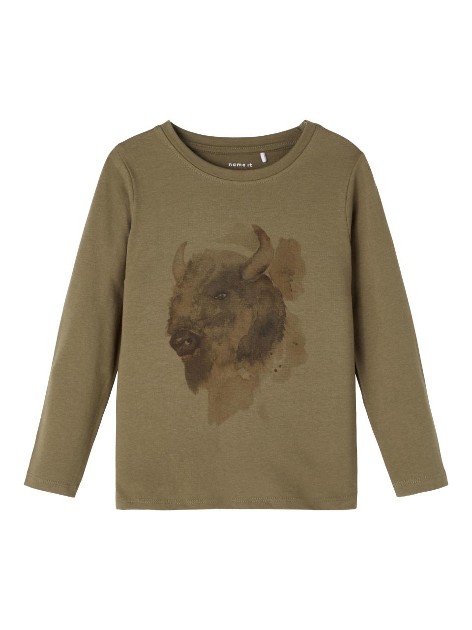 Name it Μπλούζα αγόρι name it-13191419-STONE GRAY-organic cotton