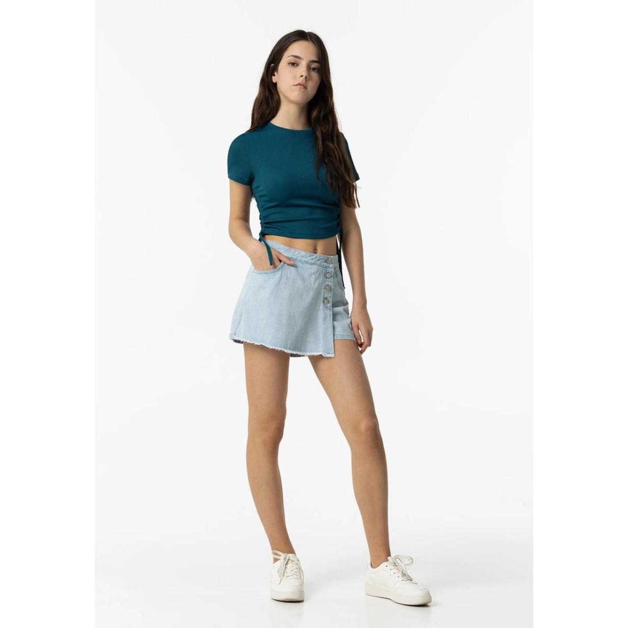 Σορτς skort τζιν κορίτσι Tiffosi-10054629-C10-Light Blue Denim φωτογραφία